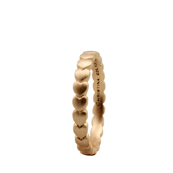 Christina Collect gold plated collecting ring - Hearts